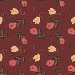 Hand drawn floral flower pattern.