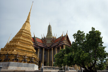Prasat Phra Dhepbidorn or The Royal Pantheon, Grand Palace, Bangkok, Thailand - The Royal Pantheon is a mixture of Thai-Khmer style constructed by King Rama IV in 1856.