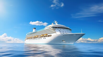 Luxury cruise ship in the sea
