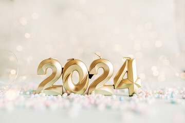 Obraz na płótnie Canvas 2024 text background. New year and business concept strategy.
