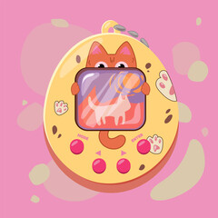 Cat tamagochi yellow