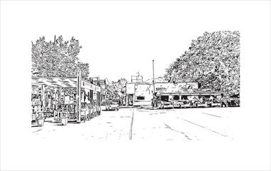 Obraz premium Building view with landmark of Salta is a provincial capital in northwestern Argentina. Hand drawn sketch illustration in vector