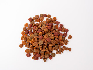 Dog food on a white background. Treats for dogs.