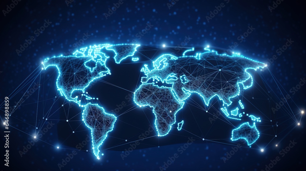 Aufkleber planet earth. abstract technological rings in the orbit of the planet. global communication system a