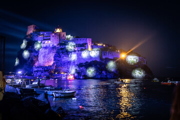Ischia - Castello Aragonese di notte illuminato
