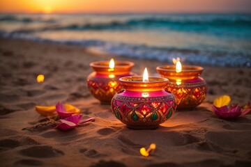 Flame of Faith: Illuminated Candle in Selective Focus Decoration