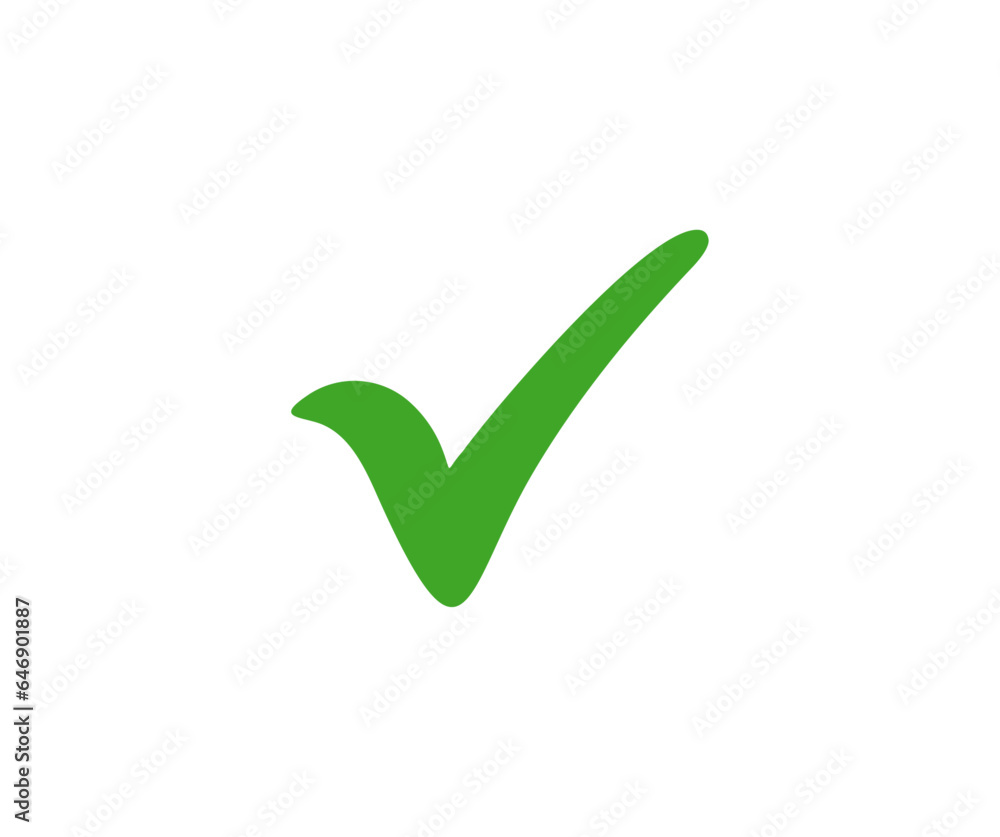 Poster green check mark icon. simple check mark. quality sign icon. checklist symbol. correct vote choice i