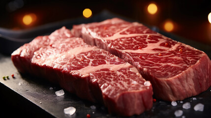 Fototapeta premium Luxurious Wagyu Steak: A Culinary Delight