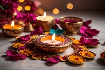 Flame of Faith: Illuminated Candle in Selective Focus Decoration