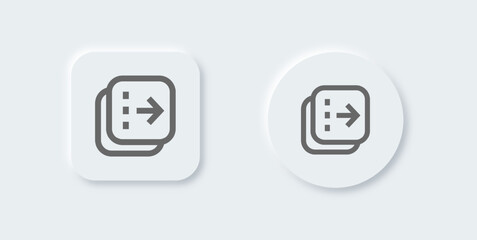 Flip line icon in neomorphic design style. Arrow switch signs vector illustration.