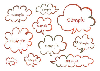 温かそうな水彩の筆で描いた手描き吹き出し