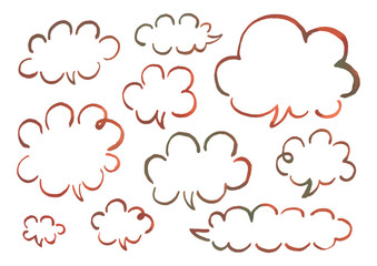 温かそうな水彩の筆で描いた手描き吹き出し