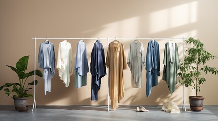 Display of eco-friendly fabrics, emphasizing sustainable textiles