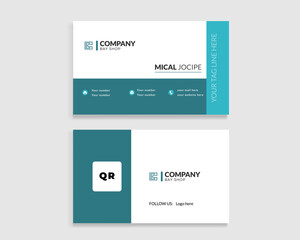 Fototapeta na wymiar Fresh and modern simple visiting card design template, business design layout.