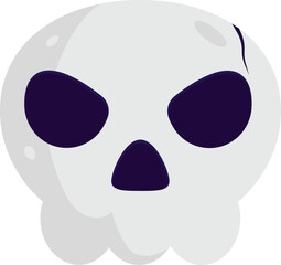 Cute white angry skull helloween