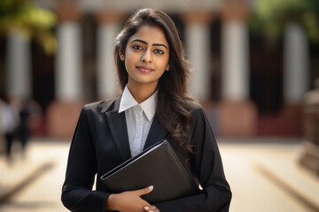 Young and confident indian female lawyer