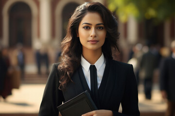 Young and confident indian female lawyer