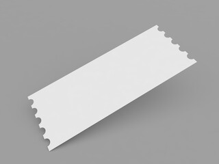 Postage stamp paper mockup on grey background. 3d render illustration.