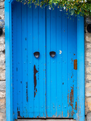 blue old door