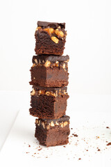 Nut Brownie, Homemade German Chocolate Cake, Chocolate Peanuts Cake, Brownie Square Piece