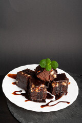 Nut Brownie, Homemade German Chocolate Cake, Chocolate Peanuts Cake, Brownie Square Piece