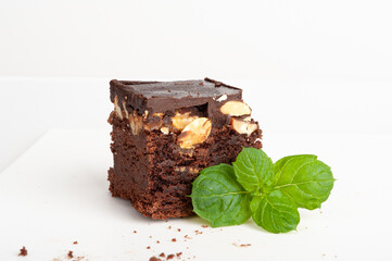 Nut Brownie, Homemade German Chocolate Cake, Chocolate Peanuts Cake, Brownie Square Piece