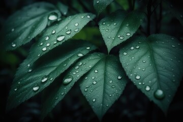 Fototapeta premium water drops on a leaf
