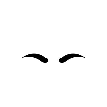 Vector illustration of eyebrows silhouette 