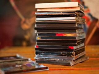 Stack of music CD's