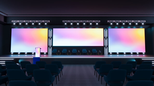 3D render of Empty stage Design for mockup and Corporate identity, Original designed stage