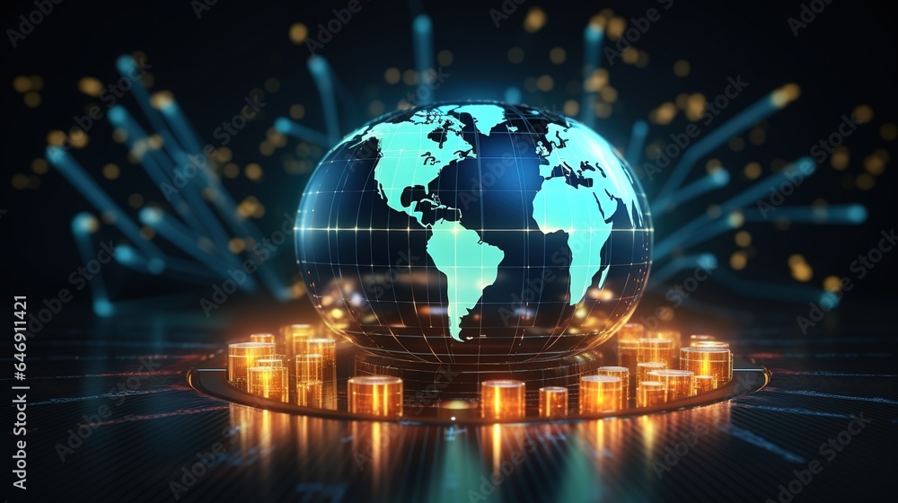 Poster global communication concept, business infographics set with different diagram. data visualization e