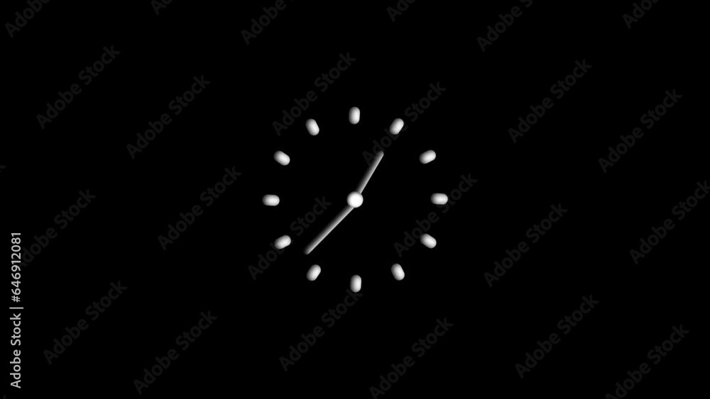 Poster stopwatch clock animation, stop watch clock animated on black background.