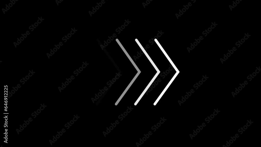 Poster abstract directional arrow icon or swipe up arrow signal animation 4k
