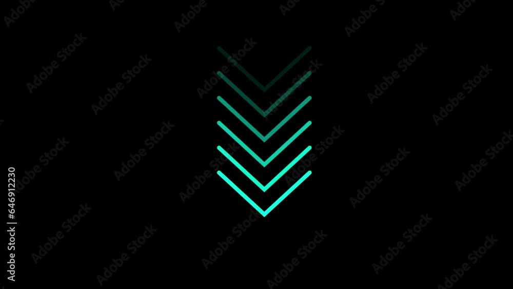 Poster abstract directional arrow icon or swipe up arrow signal animation 4k