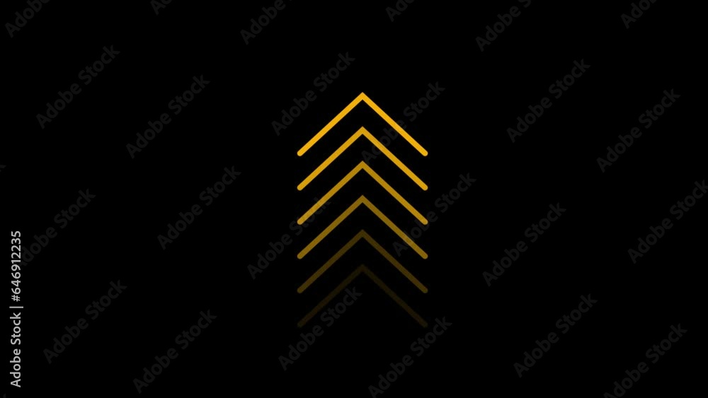 Poster abstract directional arrow icon or swipe up arrow signal animation 4k