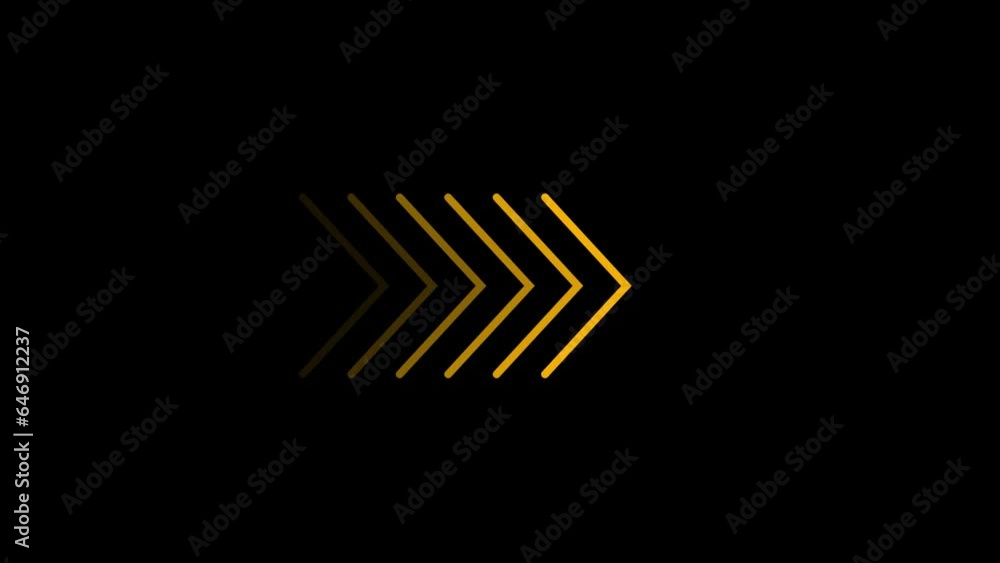 Poster abstract directional arrow icon or swipe up arrow signal animation 4k