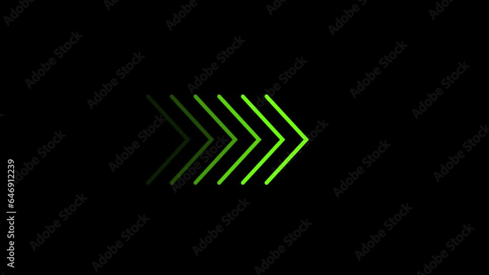 Poster abstract directional arrow icon or swipe up arrow signal animation 4k