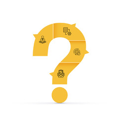  Question Mark Infographic report template made from lines and icons