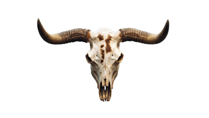Bull Longhorn Skull with Antlers. Detailed Clipart Design for Rustic Decor Png.  - obrazy, fototapety, plakaty