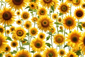 Sun flowers isolated on white