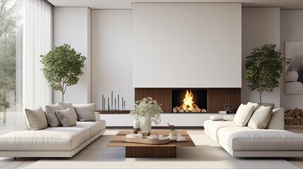 house beautiful design interior creative stylish living room in contemporary natural white and beige colour scheme home interior design living room in daylight cosy and simple ideas,ai generate