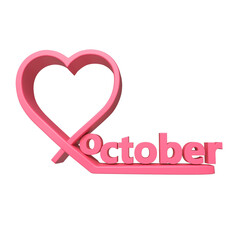 3D Breast Cancer Design Element - Empowering Awareness