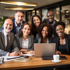 Obraz premium Capturing the smiles of corporate associates in the office