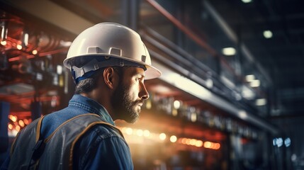 Engineering working in a factory. generative ai