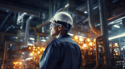 Obraz premium Engineering working in a factory. generative ai