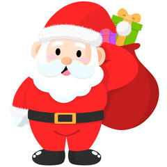 Santa Claus and gift bag
