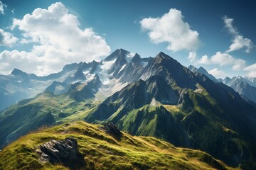 Obraz premium landscape alps mountain with sky