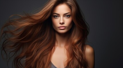 Fototapeta premium Beautiful Brunette Girl. Healthy Long Hair. Beauty Model Woman. Hairstyle