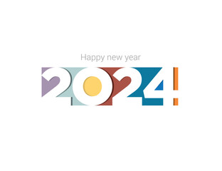 Happy new year 2024 logo concept vector illustration.