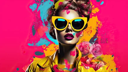 Fashion show pop art collage style neon bold color © thesweetsheep